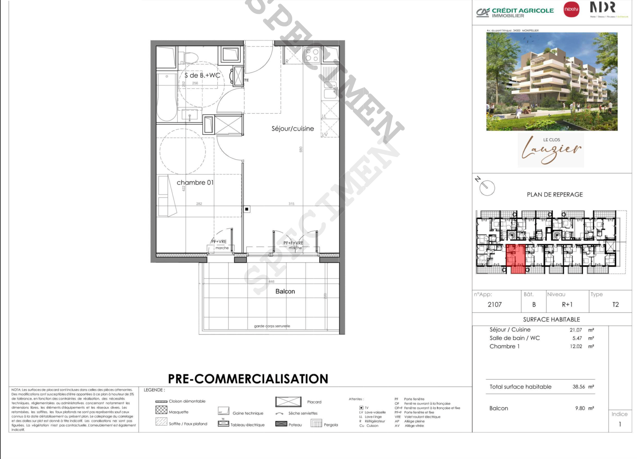 Image_, Appartement, Montpellier, ref :GEST_LAUZ_T2